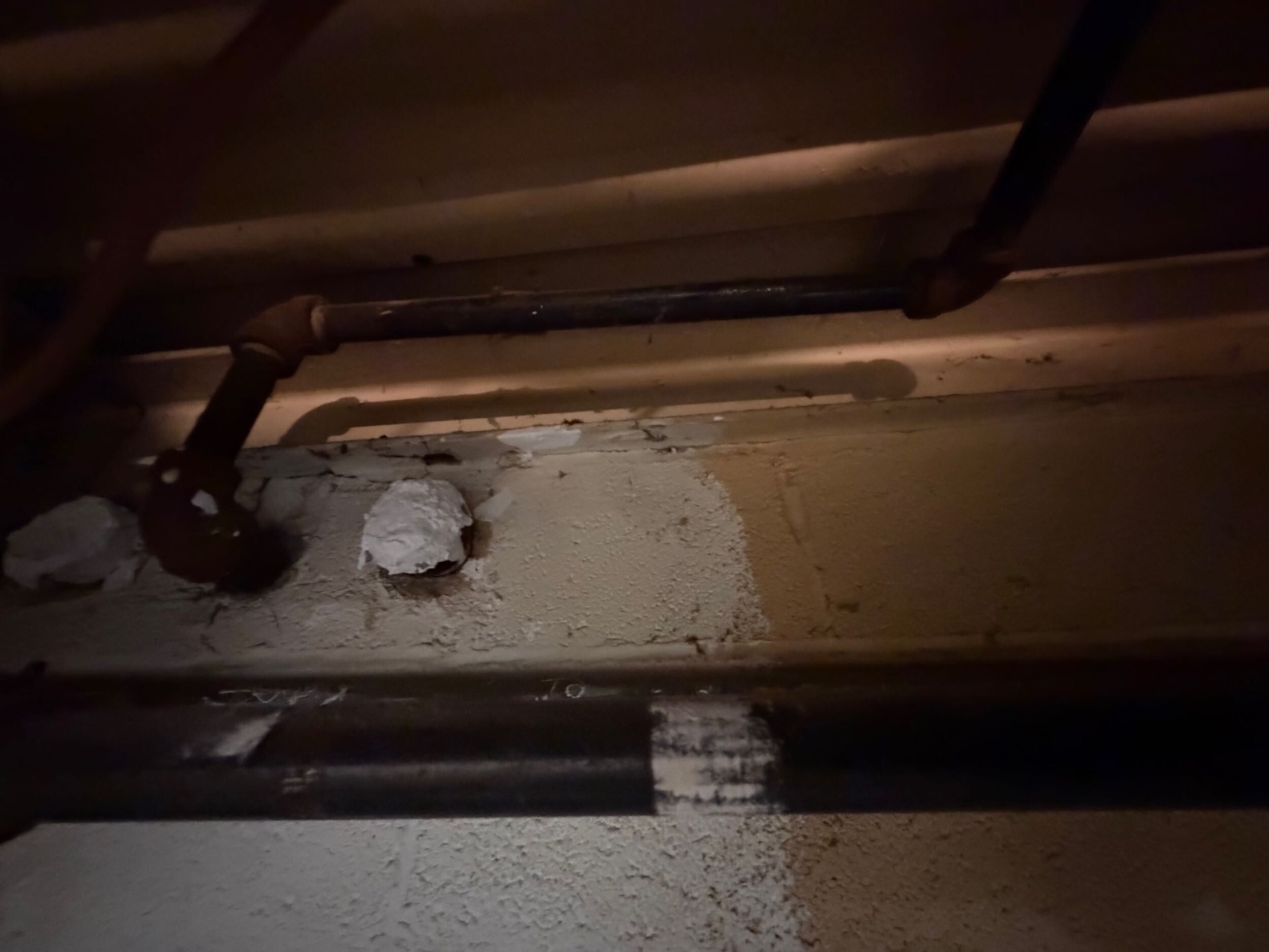 Exposed ceiling pipe and service condition